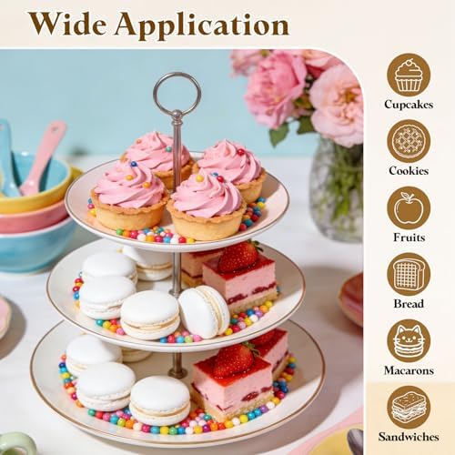 Cake Stand Hardware Kit 2 Tier Cupcake Stand Fittings, Silver in Silver, alternate view 5