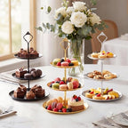 Cake Stand Hardware Kit, 6 Sets 3-Tier Crown Design Cake Tier Stacking Kit in Gold, Silver, Black, alternate view 2