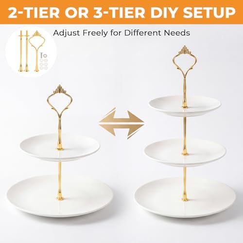 Cake Stand Hardware Kit, 6 Sets 3-Tier Crown Design Cake Tier Stacking Kit in Gold, Silver, Black, alternate view 4