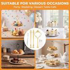 Cake Stand Hardware Kit, 6 Sets 3-Tier Crown Design Cake Tier Stacking Kit in Gold, Silver, Black, alternate view 7