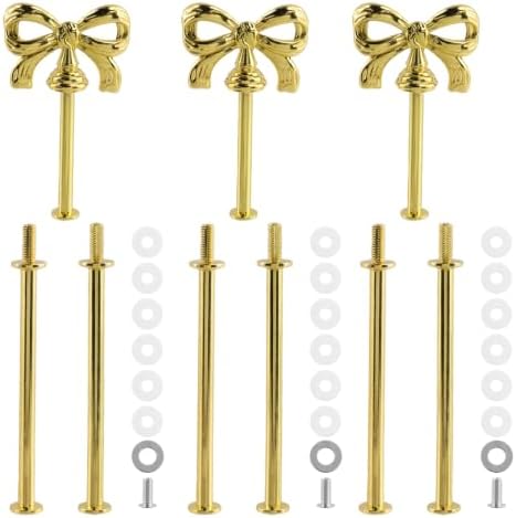 Cake Stand Hardware Kit (Bow, Gold) in colorful