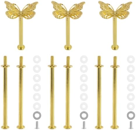 Cake Stand Hardware Kit (Butterfly, Gold) in colorful