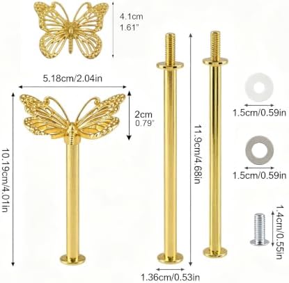 Cake Stand Hardware Kit (Butterfly, Gold) in colorful, alternate view 3