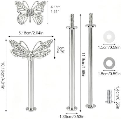 Cake Stand Hardware Kit (Butterfly, Silver) in colorful, alternate view 3