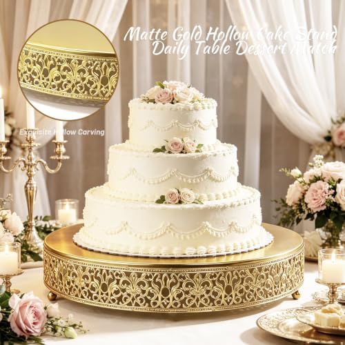 Cake Stand, Metal Round Cupcake Dessert Stand Cake Display Holder Cookies Fruit Serving Tray Decor for Wedding, alternate