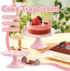 Cake Stand, Ruffled Dessert Table Stand Set Minimalist Stable Decorative Multi Functional Cake Tray Holder, alternate view 3