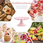 Cake Stand, Ruffled Dessert Table Stand Set Minimalist Stable Decorative Multi Functional Cake Tray Holder, alternate view 6