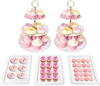 Cake Stand Set-5 Pcs Cupcake Stand Set-Dessert Table Display Set with 2xlarge 3-Tier Cupcake Stands + 3X