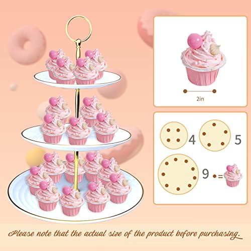 Cake Stand Set-5 Pcs Cupcake Stand Set-Dessert Table Display Set with 2xlarge 3-Tier Cupcake Stands + 3X, alternate view 3