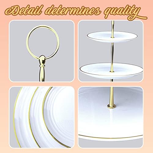 Cake Stand Set-5 Pcs Cupcake Stand Set-Dessert Table Display Set with 2xlarge 3-Tier Cupcake Stands + 3X, alternate view 6