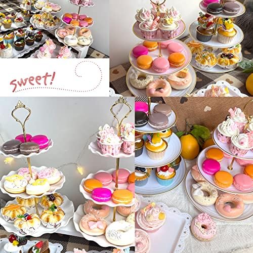 Cake Stand Set-5 Pcs Cupcake Stand Set-Dessert Table Display Set with 2xlarge 3-Tier Cupcake Stands + 3X, alternate view 7
