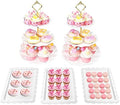 Cake Stand Set-5 Pcs Cupcake Stand Set-Dessert Table Display With 2xlarge 3-Tier + 3x Appetizer Trays Perfect