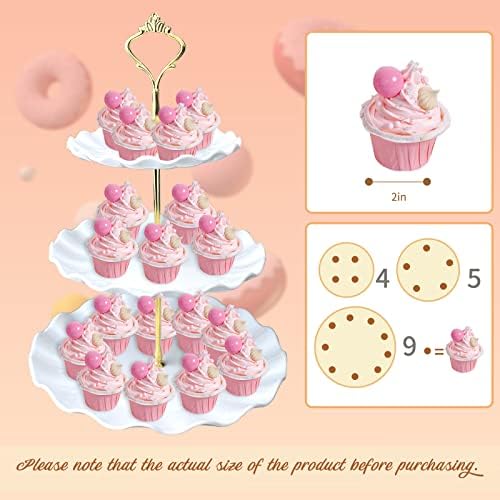Cake Stand Set-5 Pcs Cupcake Stand Set-Dessert Table Display With 2xlarge 3-Tier + 3x Appetizer Trays Perfect, alternate view