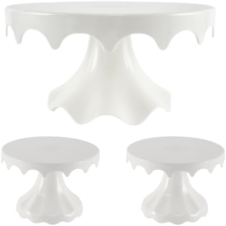 Cake Stand Set of 3, Plastic Cupcake Holders for Dessert Table, Round Dessert Stands for Party, Wedding
