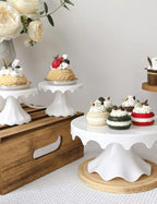 Cake Stand Set of 3, Plastic Cupcake Holders for Dessert Table, Round Dessert Stands for Party, Wedding, alternate view 2