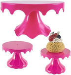 Cake Stand Set of 3, Plastic Cupcake Holders for Dessert Table, Round Dessert Stands for Party, Wedding
