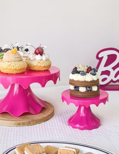Cake Stand Set of 3, Plastic Cupcake Holders for Dessert Table, Round Dessert Stands for Party, Wedding, alternate view 2