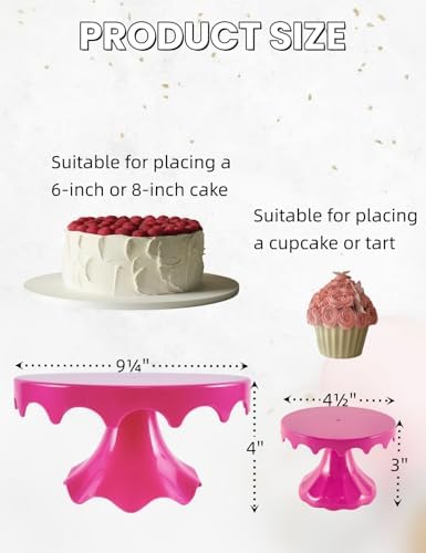 Cake Stand Set of 3, Plastic Cupcake Holders for Dessert Table, Round Dessert Stands for Party, Wedding, alternate view 3