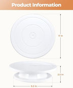 Cake Stand Turntable for Party, Base Giratoria para Pastele in White, alternate view 2