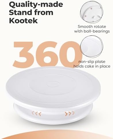 Cake Stand Turntable for Party, Base Giratoria para Pastele in White, alternate view 3