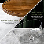 Cake Stand with Dome Lid, Acacia Wood Cake Plate with Cover in Clear (Dome) / Brown (Stand), alternate view 6