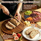 Cake Stand with Dome Lid, Acacia Wood Cake Plate with Cover in Wood, alternate view 5