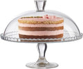 Cake Stand with Dome Lid, Glass Desert Serving Plate and Cover, Footed Pastry Display Server, 12.60 inch Wide