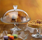 Cake Stand with Dome Lid, Glass Desert Serving Plate and Cover, Footed Pastry Display Server, 12.60 inch Wide, alternate view