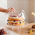 Cake Stand with Lid (12.2"), Multifunctional Cake Stand with Acrylic Dome, Acrylic 6-in-1 Cake Plate Display, alternate view