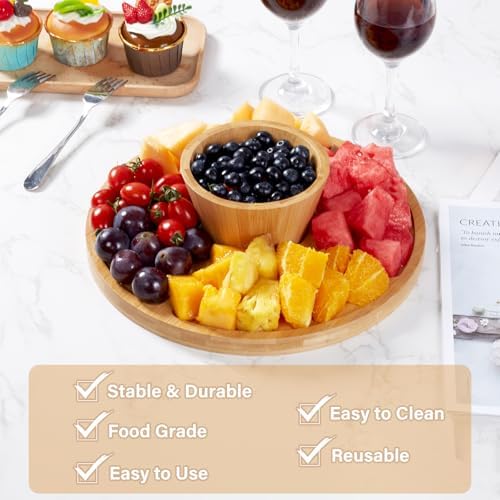 Cake Stand with Lid, 6-in-1 Multifunctional Cake Plate, Cake Holder, Serving Tray, Fruit Platter, Salad Bowl, alternate view