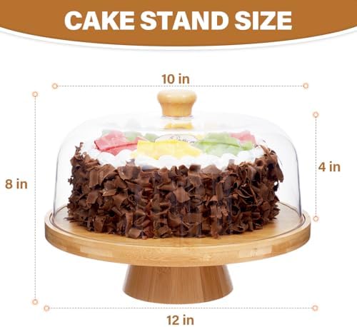 Cake Stand with Lid, 6-in-1 Multifunctional Cake Plate, Cake Holder, Serving Tray, Fruit Platter, Salad Bowl, alternate view