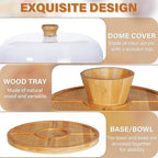 Cake Stand with Lid, 6-in-1 Multifunctional Cake Plate, Cake Holder, Serving Tray, Fruit Platter, Salad Bowl, alternate view