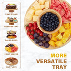 Cake Stand with Lid, 6-in-1 Multifunctional Cake Plate, Cake Holder, Serving Tray, Fruit Platter, Salad Bowl, alternate view