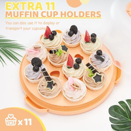 Cake Stand with Lid, Cake Carrier BPA-Free Cake Containers for 10 inch Cake with 2 Handles Cupcake Carrier, alternate view 4
