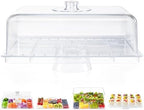 Cake Stand with Lid-Large 17" Rectangular Cake Holder, Acrylic BPA Free in 1