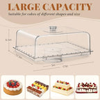 Cake Stand with Lid-Large 17" Rectangular Cake Holder, Acrylic BPA Free in 1, alternate view 3