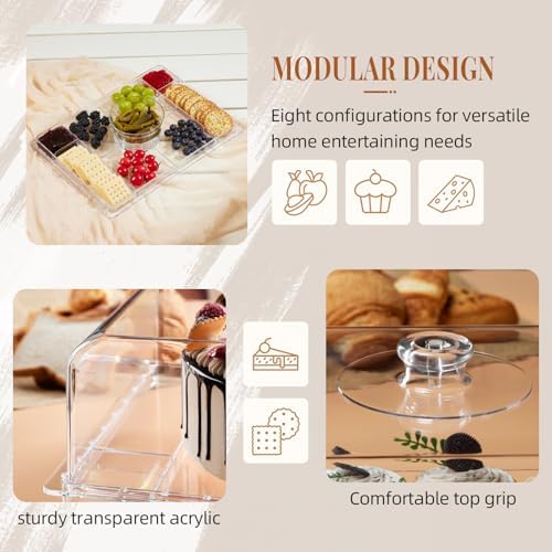 Cake Stand with Lid-Large 17" Rectangular Cake Holder, Acrylic BPA Free in 1, alternate view 4