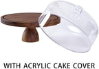 Cake Stand with Lid, Multi-Functional 12in Round Cake Holder, Acacia Wood 2-in-1 Dessert Table Display Set, alternate view 5