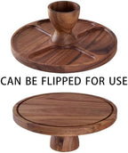 Cake Stand with Lid, Multi-Functional 12in Round Cake Holder, Acacia Wood 2-in-1 Dessert Table Display Set, alternate view 6