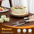 Cake Stand with Lid, Rotating Cake Holder with Dome, Wood Lazy Susan with Cover, Cake Stand for Party, Birthday, alternate