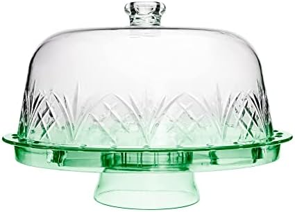Cake Stand with Lid, Serving Plate Platter with Dome Cover, 6 in 1 Multi-Purpose Use, Shatterproof and Reusable