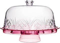 Cake Stand with Lid, Serving Plate Platter with Dome Cover, 6 in 1 Multi-Purpose Use, Shatterproof and Reusable