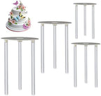 Cake Tier Stacking kit, 4 Pcs White Reusable Separator Plates for 4, 6, 8, 10, Inch Tiered Cakes and 12 Cake