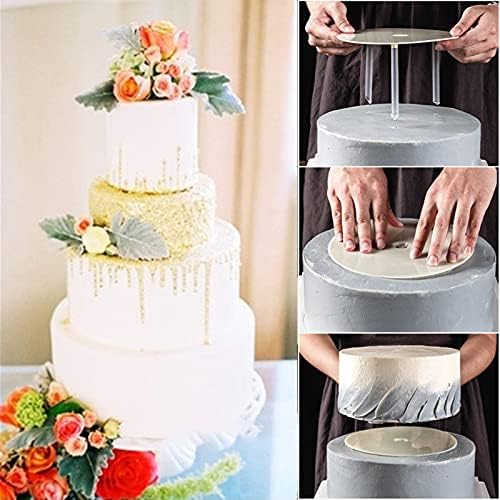 Cake Tier Stacking kit, 4 Pcs White Reusable Separator Plates for 4, 6, 8, 10, Inch Tiered Cakes and 12 Cake, alternate view