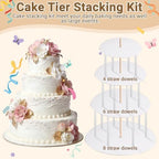 Cake Tier Stacking Kit for 4-Layer Cake, White Cake Boards 10’’-8’’-6’’-4’’ in White, alternate view 3