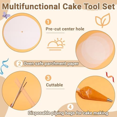 Cake Tier Stacking Kit for 4-Layer Cake, White Cake Boards 10’’-8’’-6’’-4’’ in White, alternate view 6