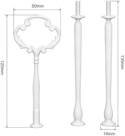 Cake Tray Stand Metal Fruit Plate Stand 3 Tier Heavy Metal Cupcake Dessert Plate Stand Hardware Fitting Rod, alternate view 2