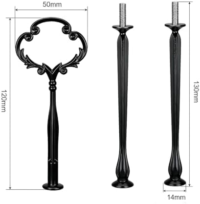 Cake Tray Stand Metal Fruit Plate Stand 3 Tier Heavy Metal Cupcake Dessert Plate Stand Hardware Fitting Rod, alternate view 3