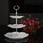 Cake Tray Stand Metal Fruit Plate Stand 3 Tier Heavy Metal Cupcake Dessert Plate Stand Hardware Fitting Rod, alternate view 2