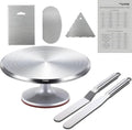 Cake Turntable Aluminum Alloy, 12 Inch Rotating Cake Stand Decorating Kits with Stainless Steel Icing Spatula